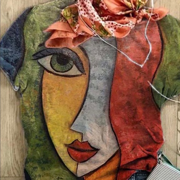 Crew Neck Casual Short Sleeve Printed T-Shirts - Picture 3 of 3